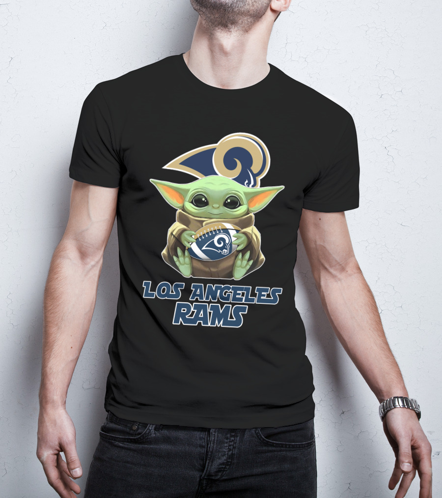 Los Angeles Rams Baby Yoda Football T-Shirt