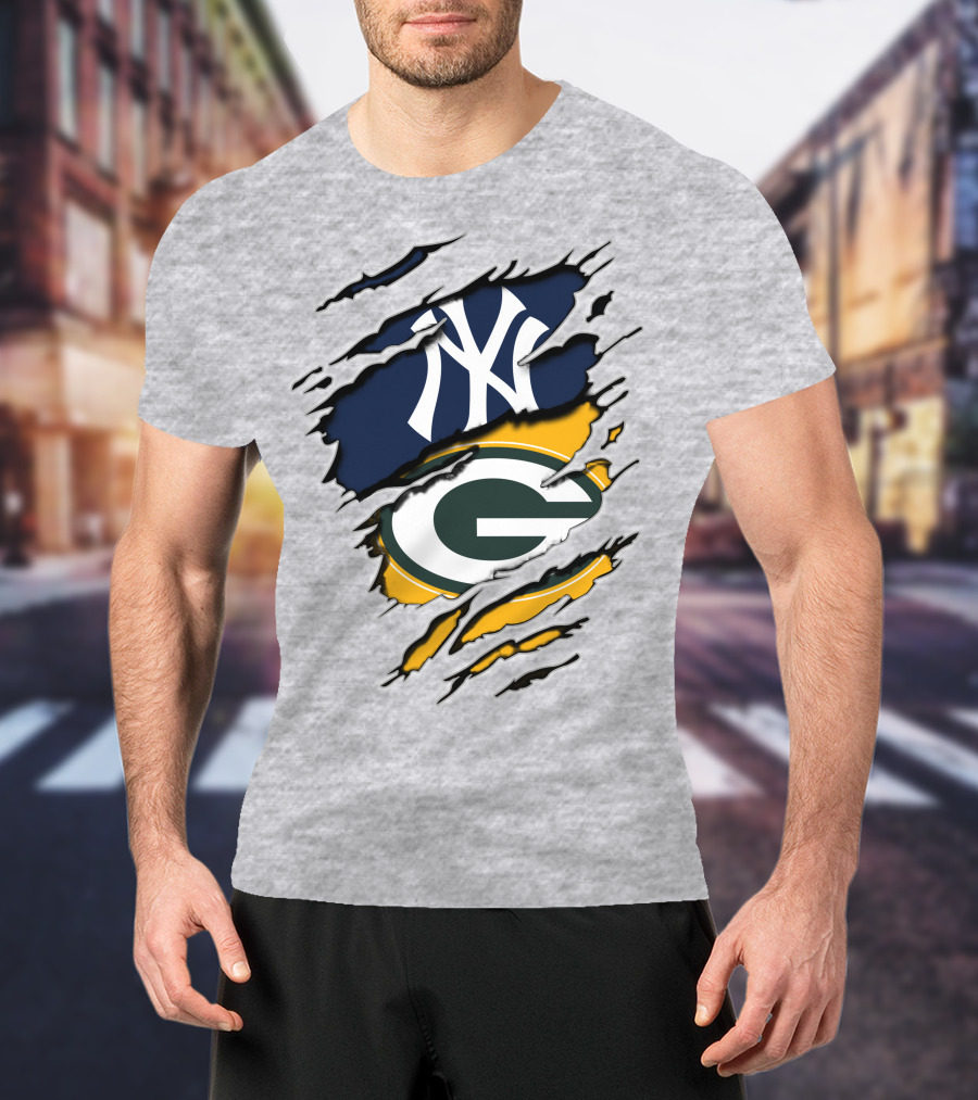 Packers Yankees Dual Team Spirit Collaboration T-Shirt
