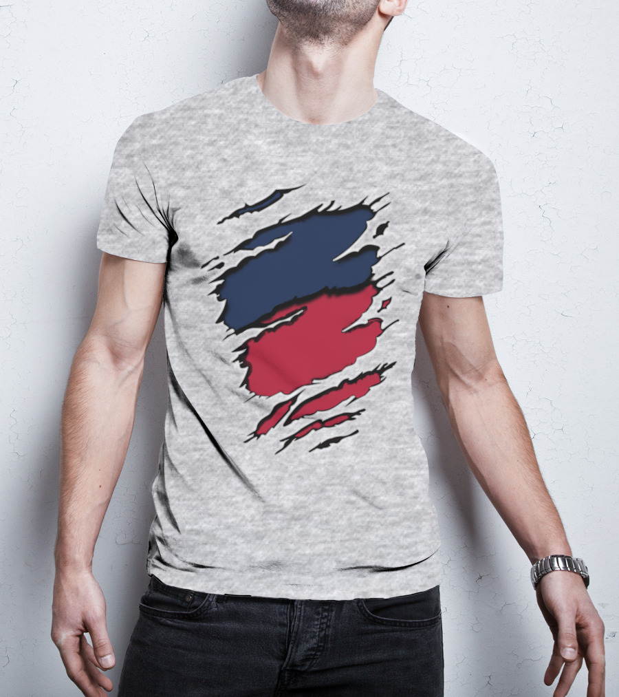 Yan Gia Blue And Red Claw Marks T-Shirt