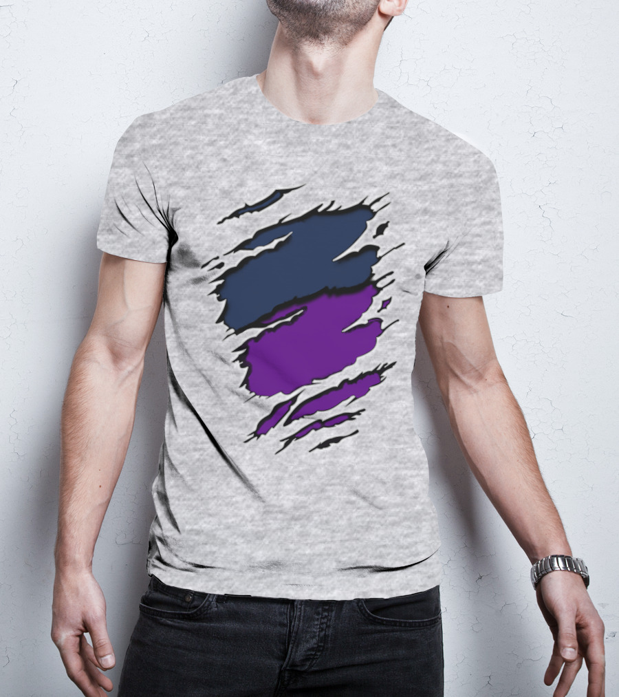 Yan Vik Blue And Purple Claw Marks T-Shirt