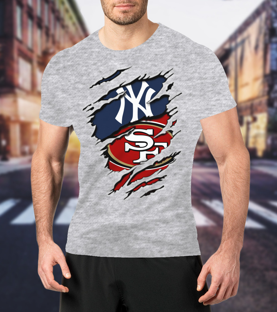 Ny Yankees 49ers Logo Mashup T-Shirt
