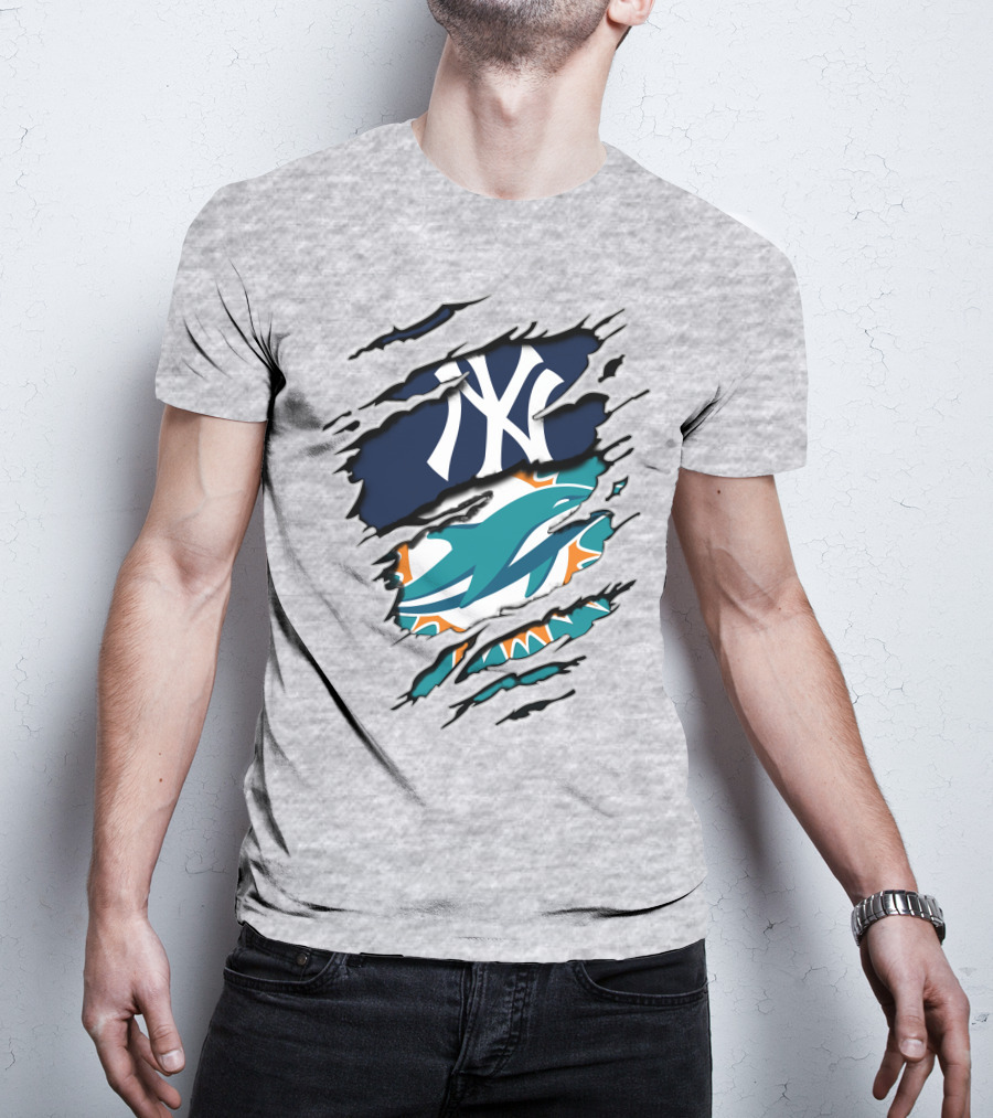 Yankees Dolphins Logo Mashup T-Shirt