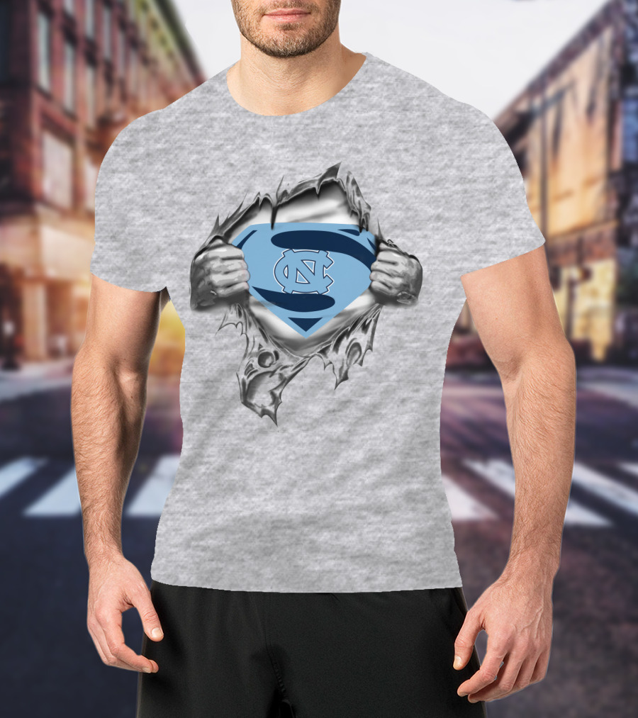 UNC Tar Heels Superman Logo Breakthrough T-Shirt