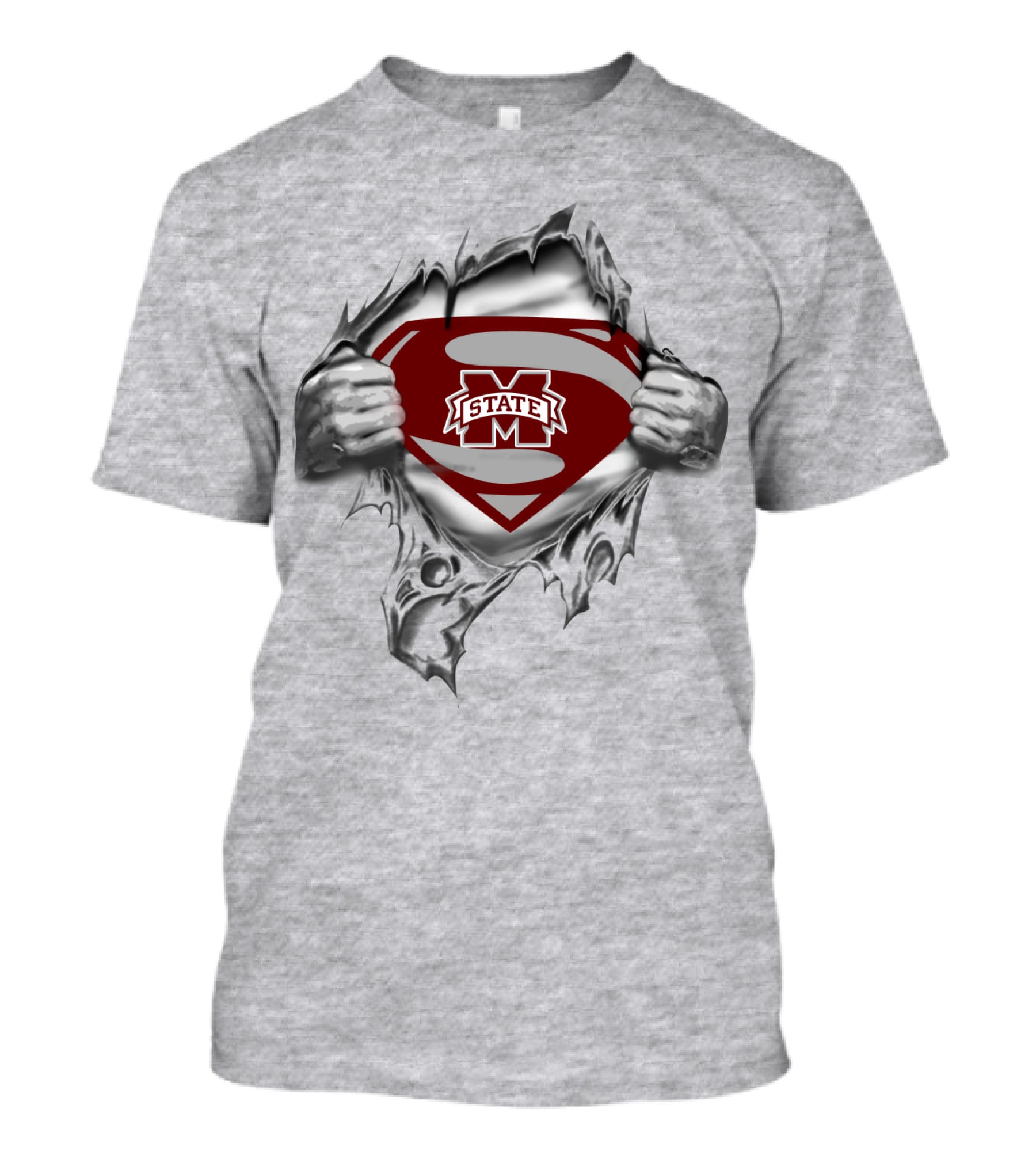 Ms State Bulldogs Superman Shield Logo Peel T-Shirt