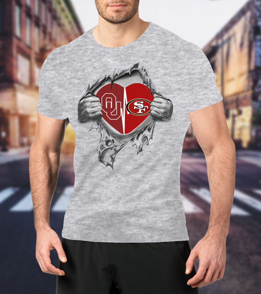 49Ers Sooners Heart OU SF T-Shirt