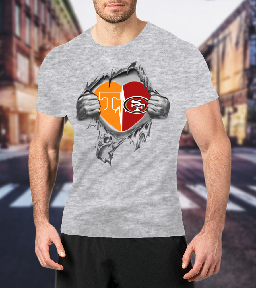 49Ers Tennessee Volunteers Heart T-Shirt