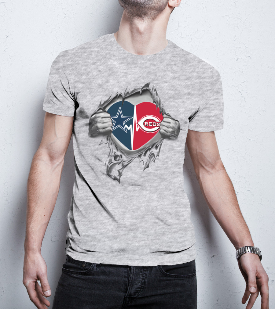 Cowboys Reds Star And C Heart It's In My Heart T-Shirt