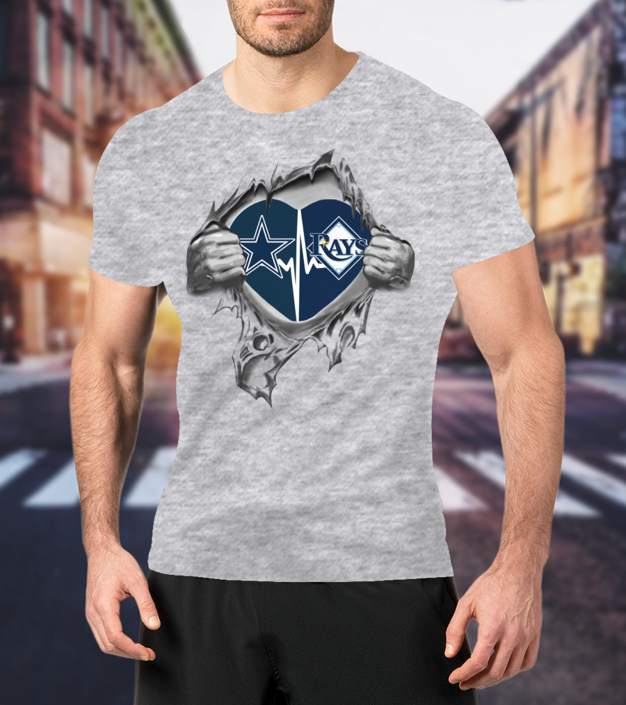 Cowboys Rays Heartbeat Fan Spirit T-Shirt