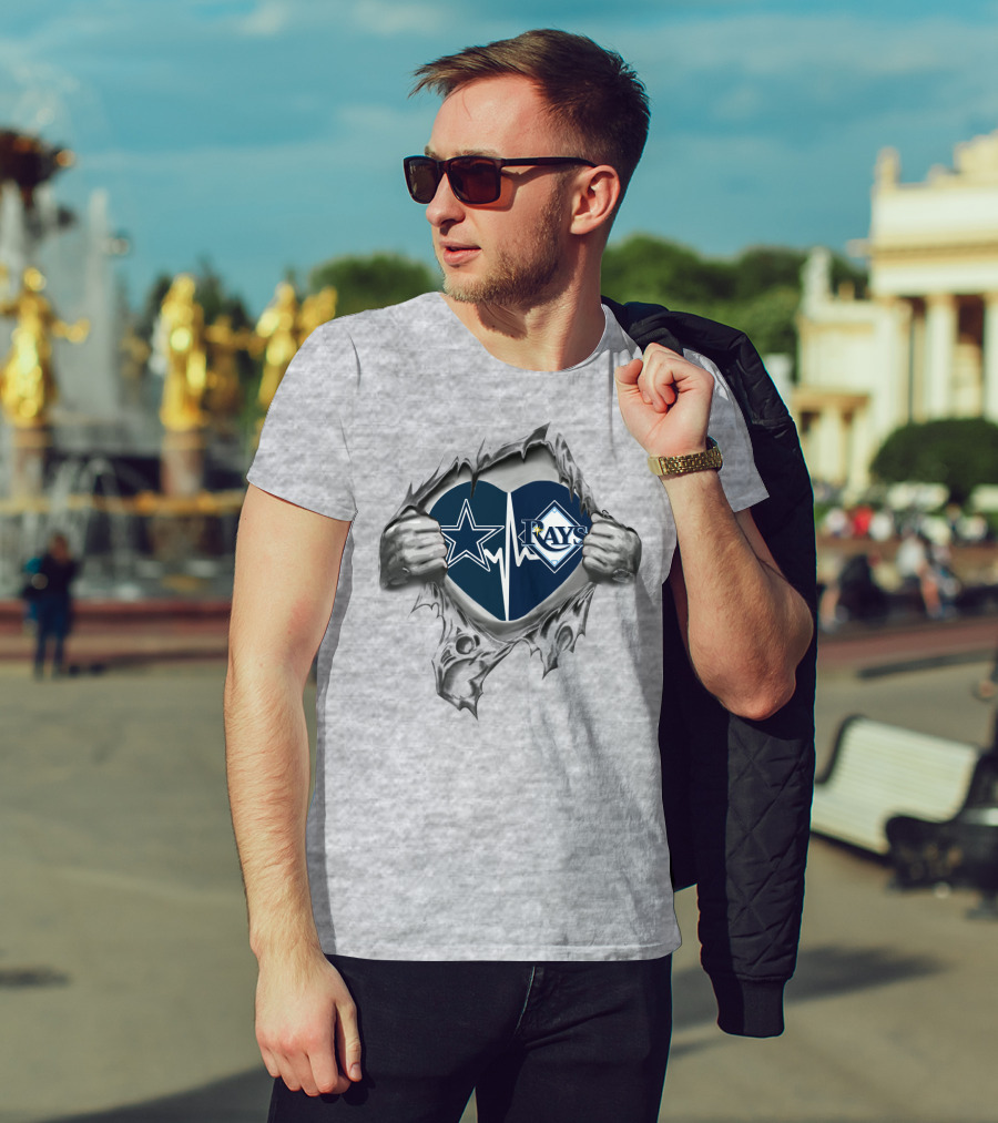 Cowboys Rays Heartbeat Fan Spirit T-Shirt