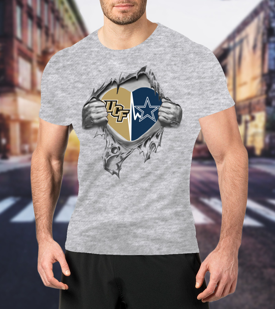 Ucf Cowboys Heart Tear Star T-Shirt