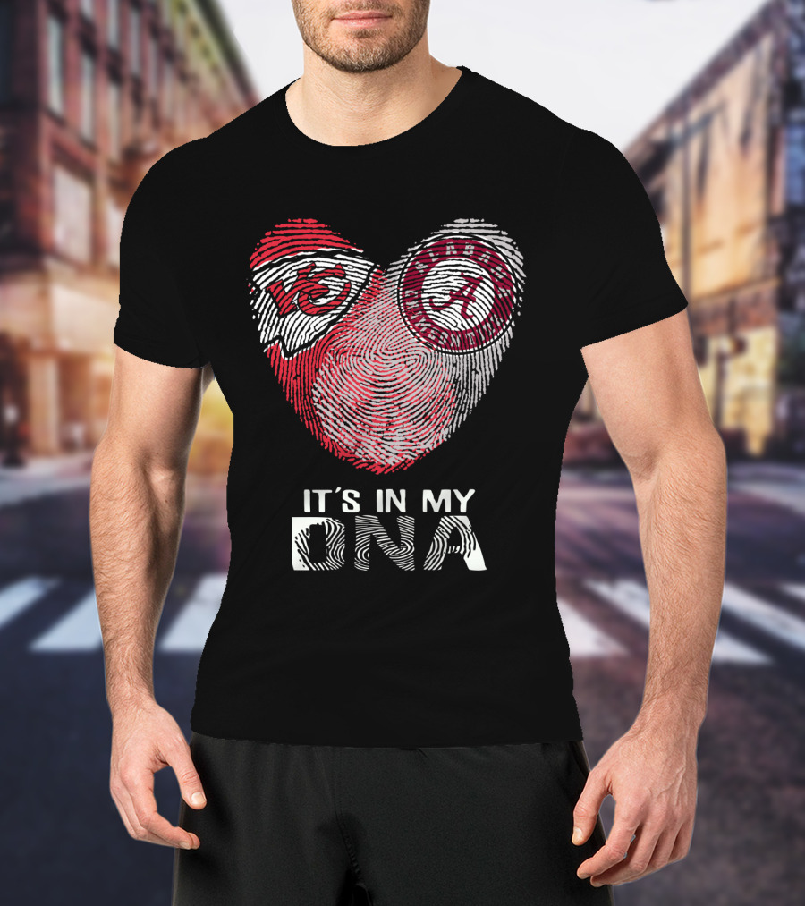 Chiefs Alabama It's In My Dna Fingerprint Heart T-Shirt