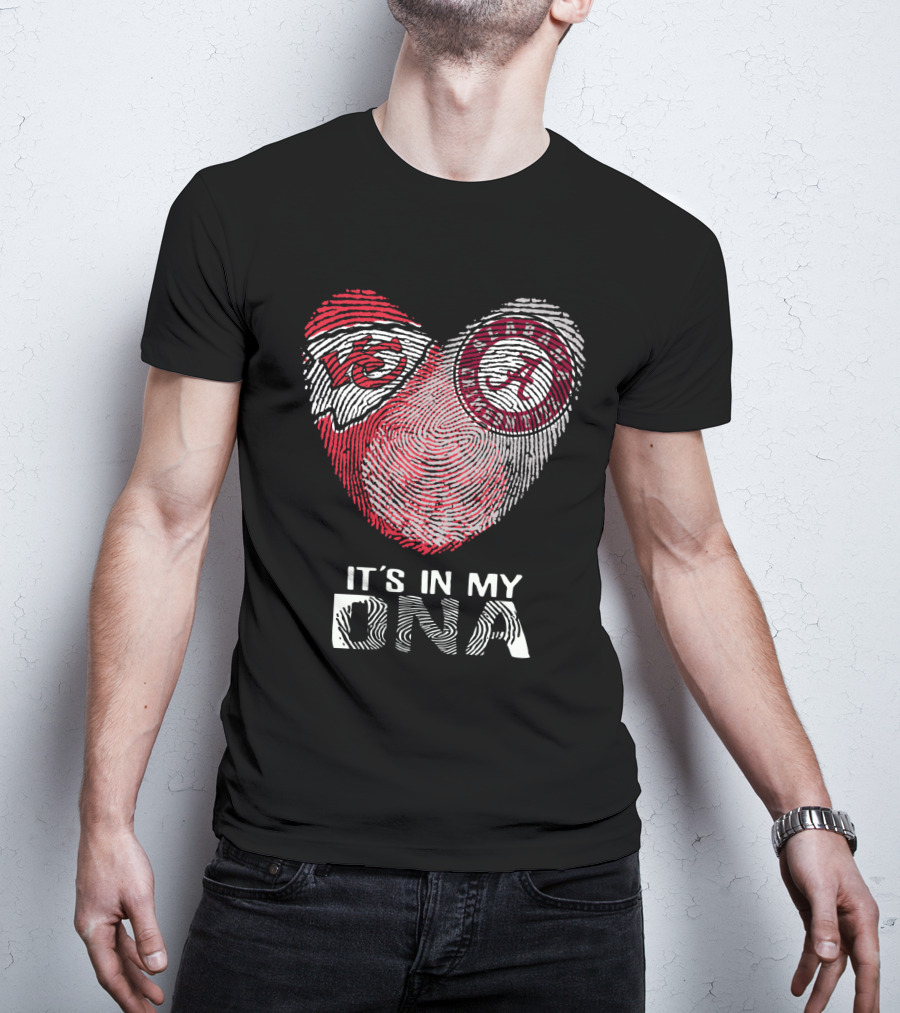 Chiefs Alabama It's In My Dna Fingerprint Heart T-Shirt