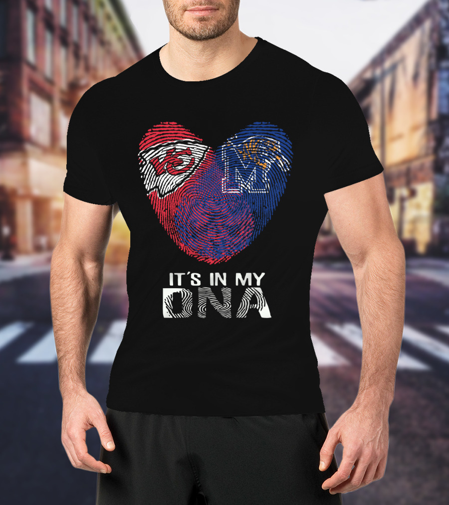 Chiefs Memphis It's In My DNA Heart Fingerprint T-Shirt