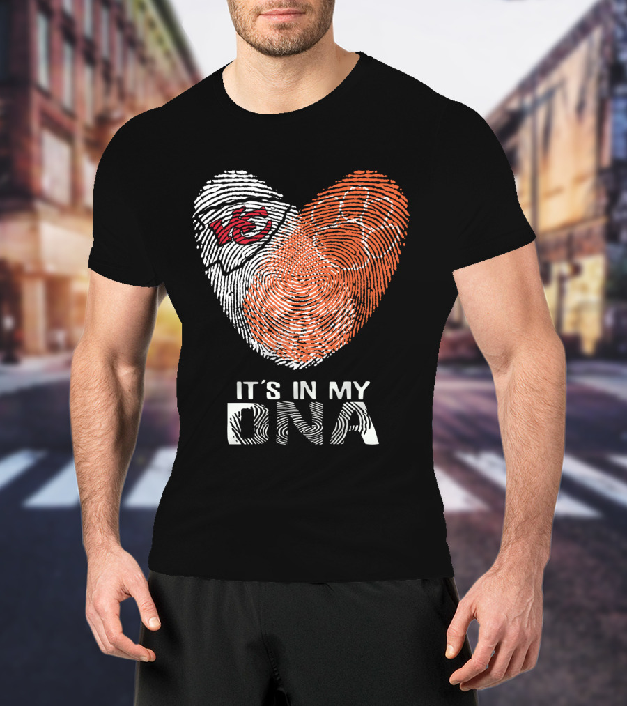 Chiefs Clemson Tigers It's In My DNA Fingerprint Heart T-Shirt