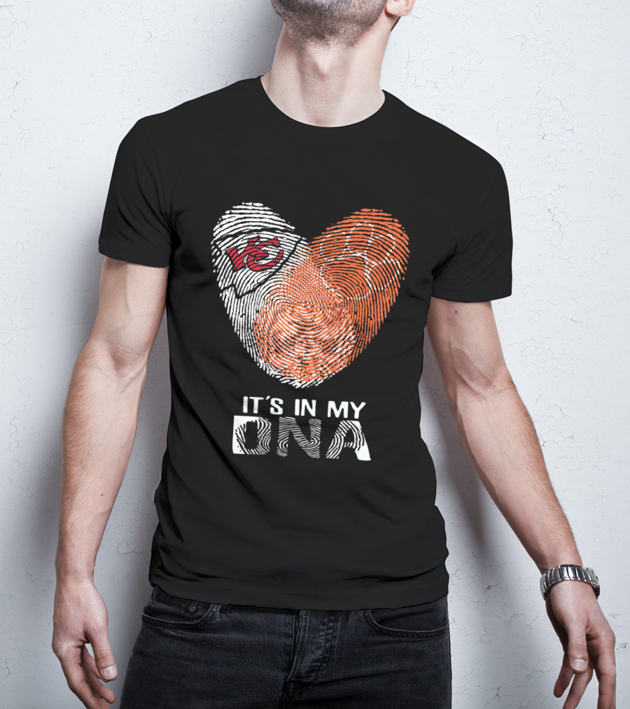 Chiefs Clemson Tigers It's In My DNA Fingerprint Heart T-Shirt