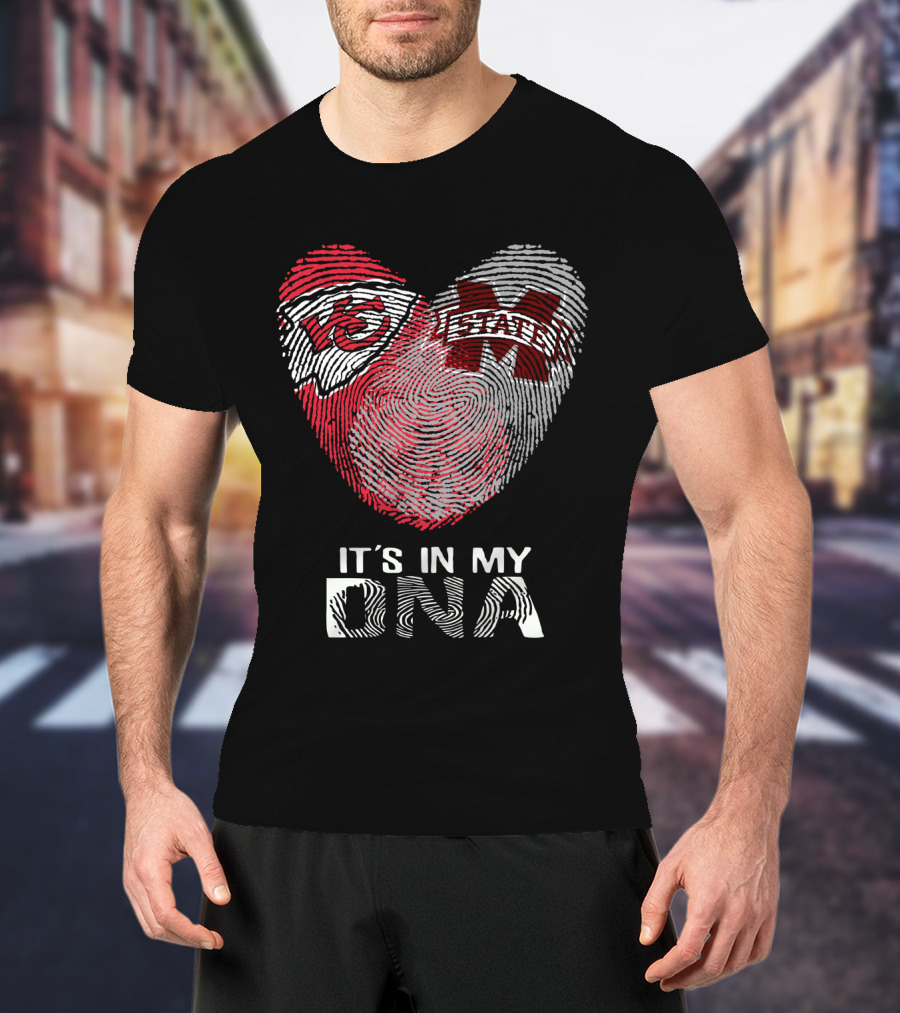 Chiefs MS State It's In My DNA Heartprint T-Shirt