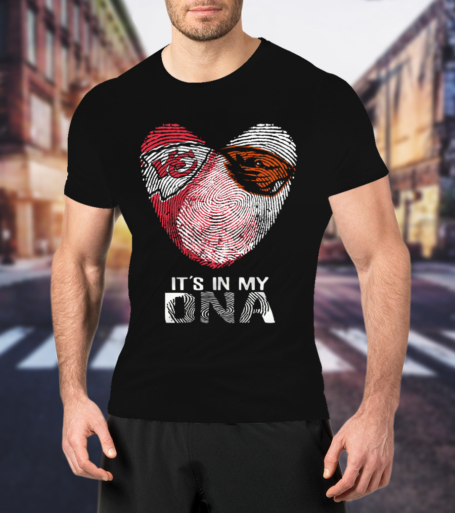 Chiefs Beavers It's In My DNA Heart Fingerprint T-Shirt
