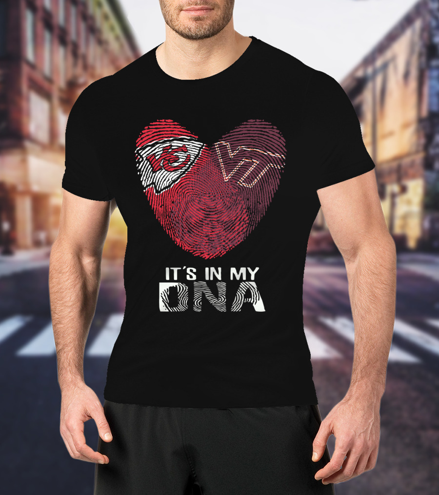Chiefs Vt Fingerprint Heart It's In My Dna T-Shirt