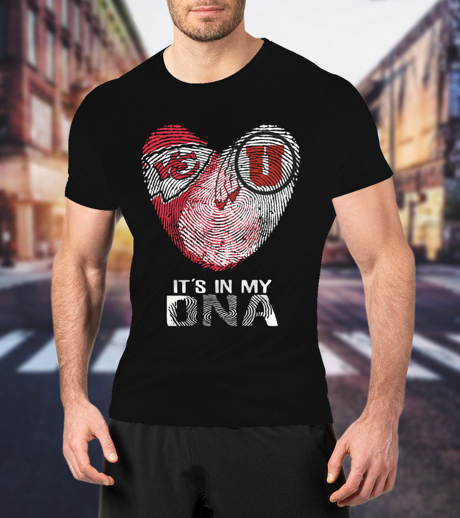 Chiefs Utah Utes It's In My Dna Fingerprint Heart U T-Shirt