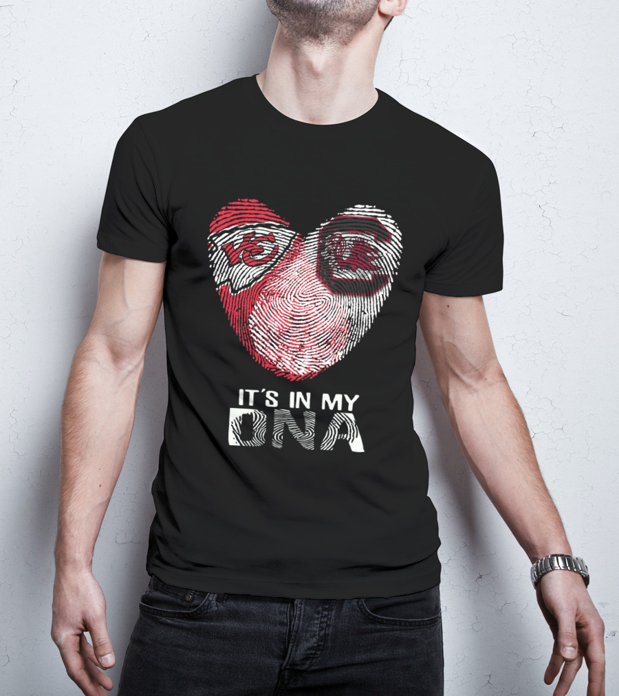 Chiefs Gamecocks Fingerprint It's In My DNA T-Shirt