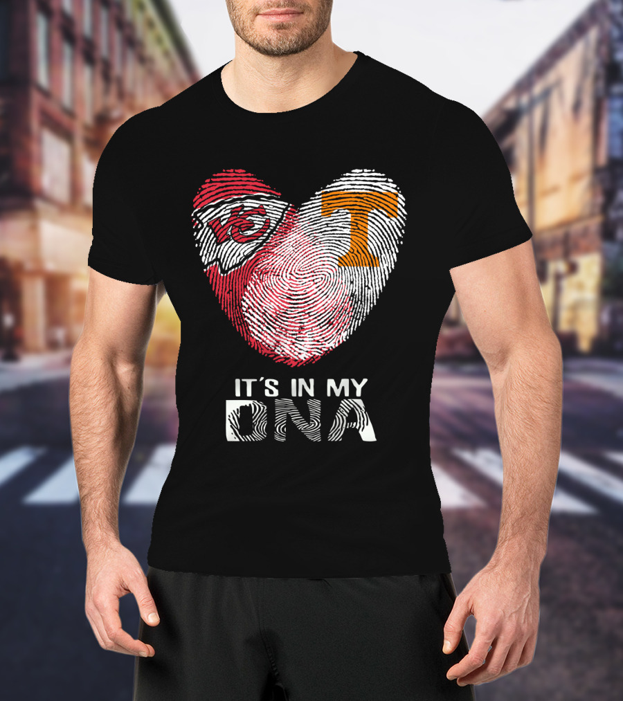 Chiefs Tennessee It's In My DNA Heart Fingerprint T-Shirt