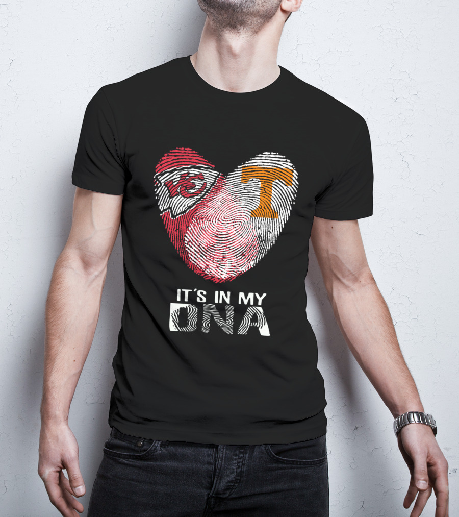 Chiefs Tennessee It's In My DNA Heart Fingerprint T-Shirt