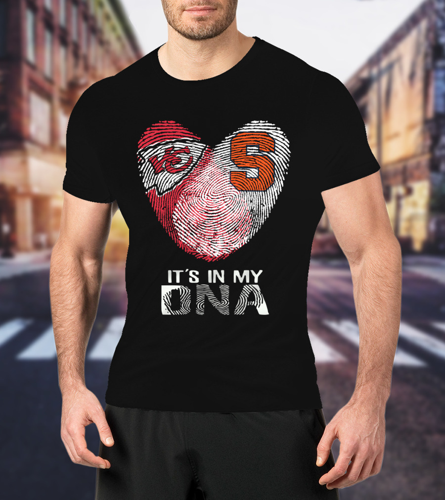 Chiefs Syracuse It's In My Dna Fingerprint Heart T-Shirt