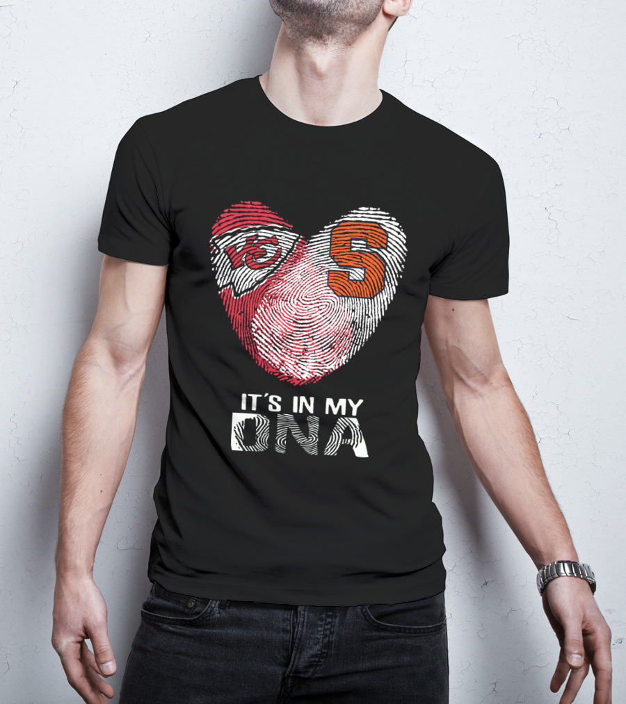 Chiefs Syracuse It's In My Dna Fingerprint Heart T-Shirt