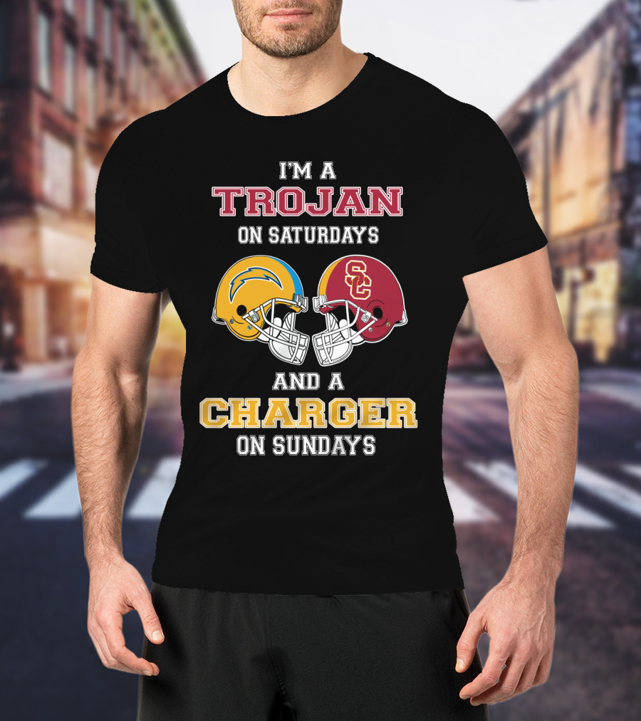 I'm A Trojan On Saturdays And A Charger On Sundays T-Shirt