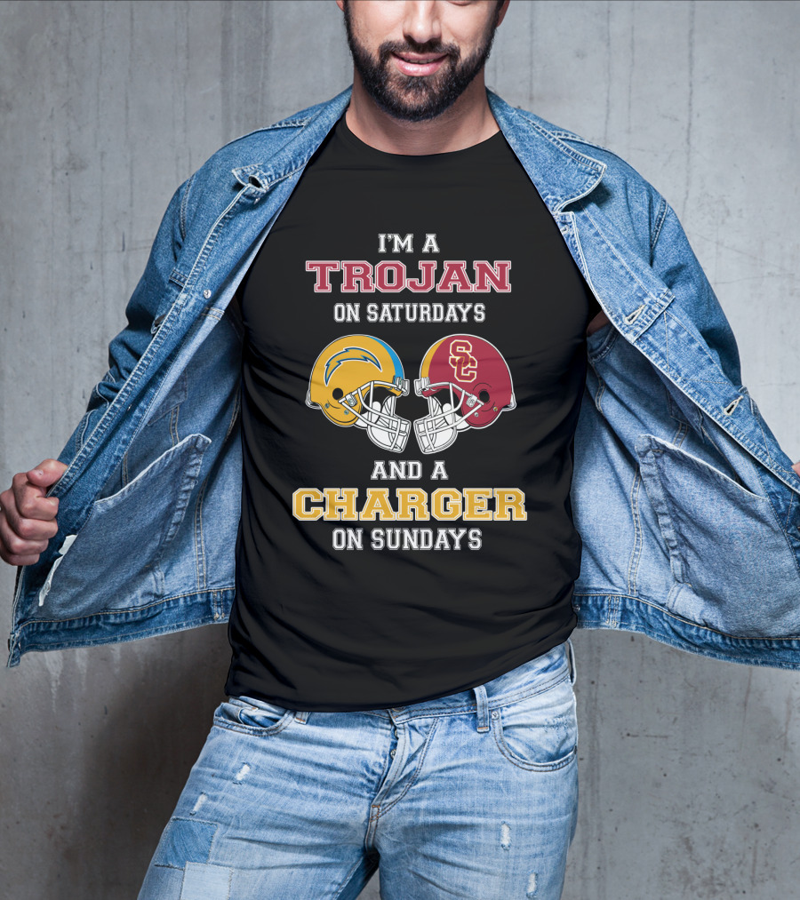 I'm A Trojan On Saturdays And A Charger On Sundays T-Shirt