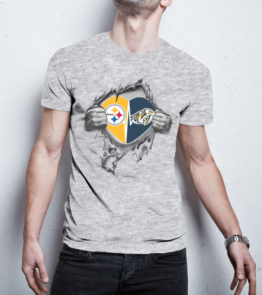 Steelers Predators Heart Passion Fan T-Shirt