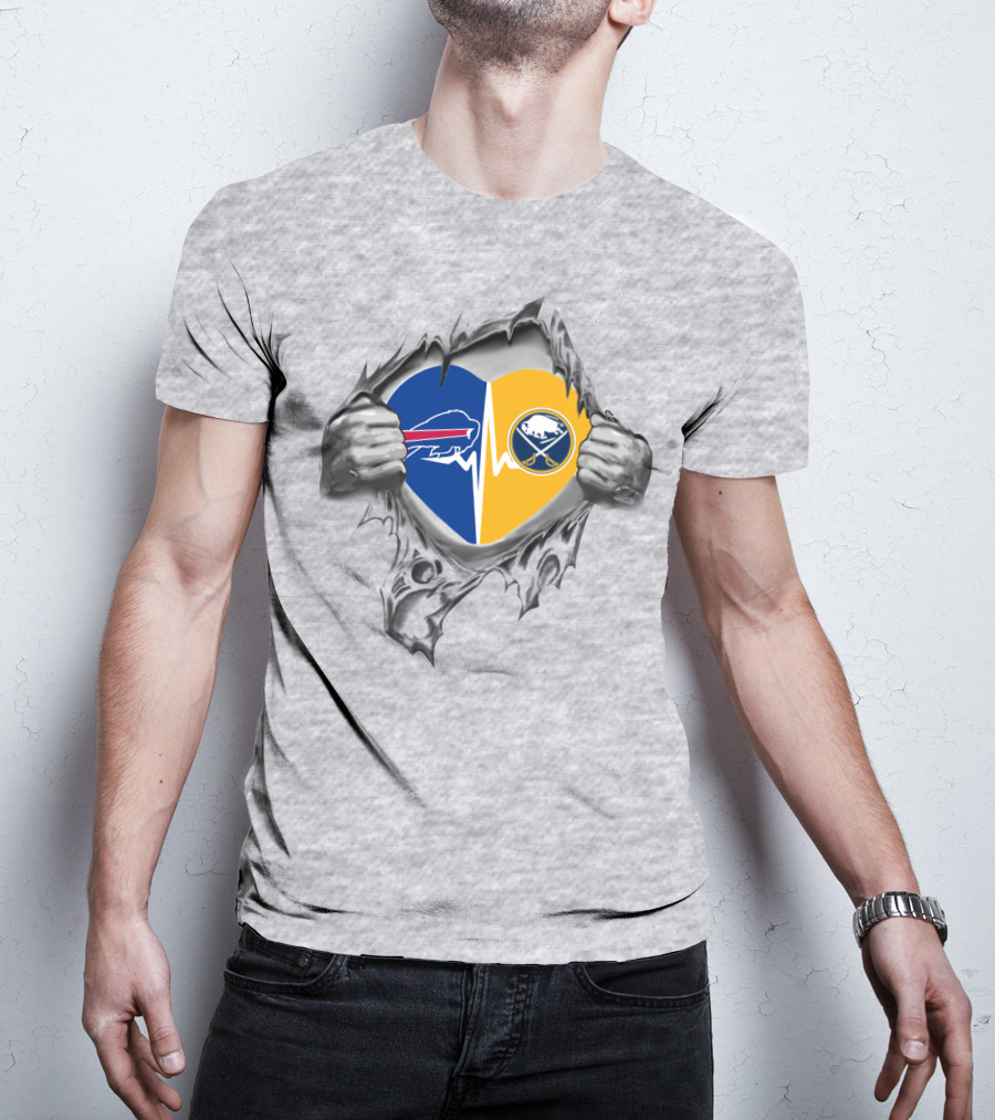 Bills Sabres Heartbeat Unity T-Shirt