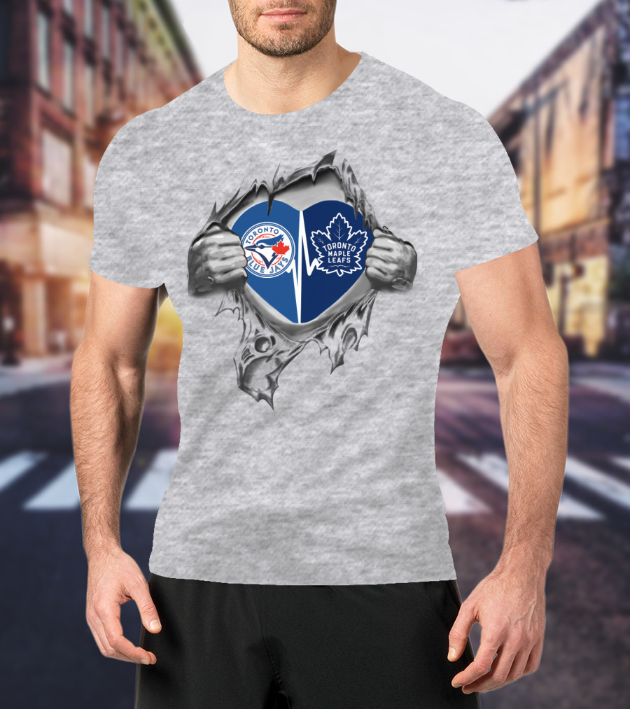 Toronto Blue Jays Toronto Maple Leafs Heart Loyal Fans T-Shirt