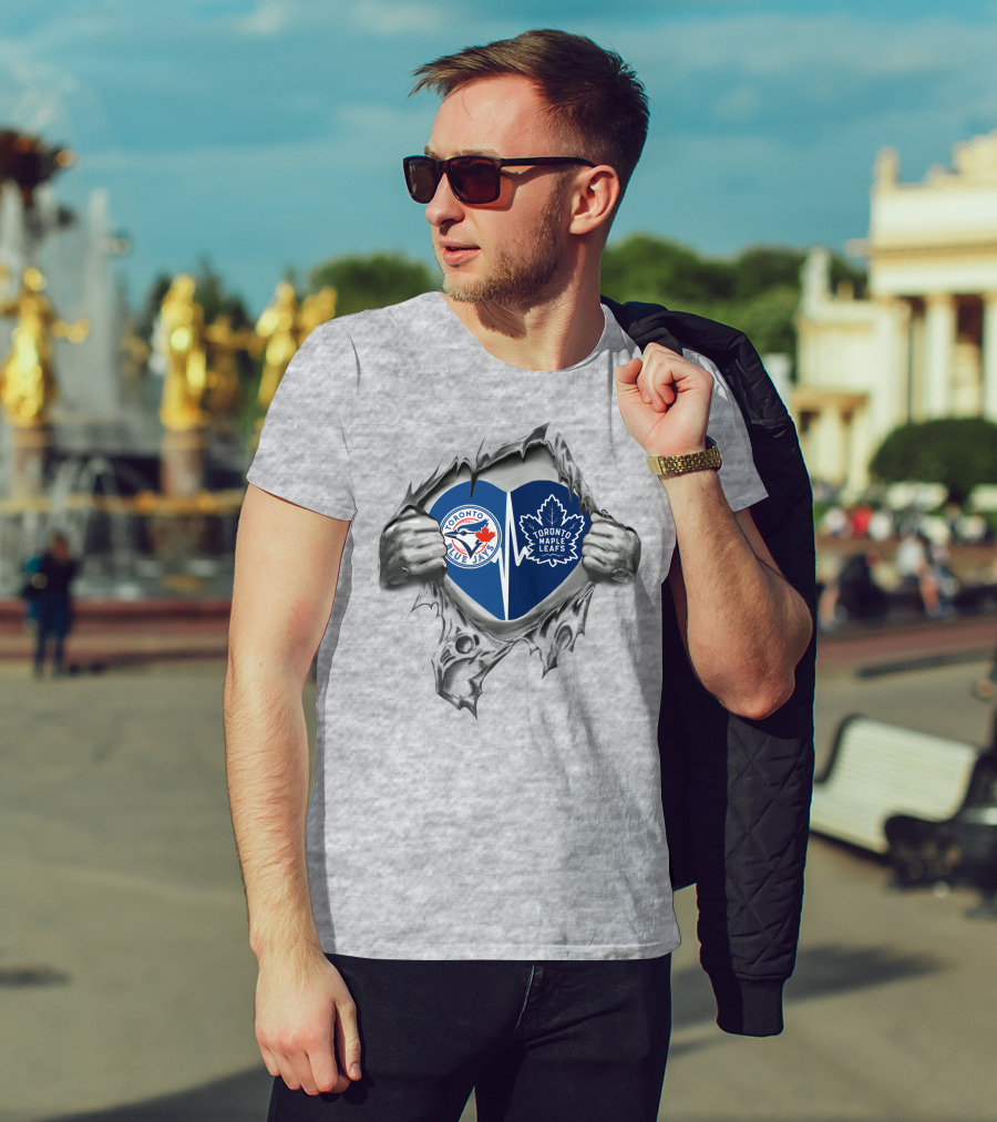 Toronto Blue Jays Toronto Maple Leafs Heart Loyal Fans T-Shirt