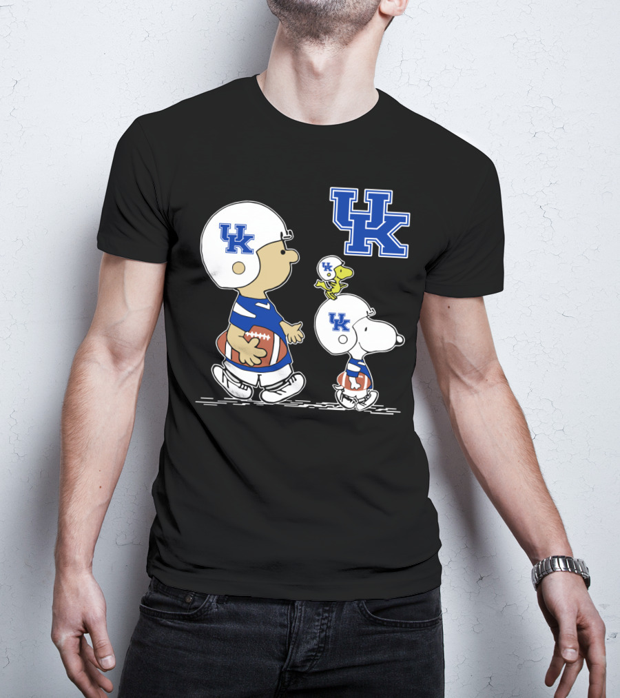 Kentucky Wildcats Peanuts Snoopy Woodstock Football Helmet T-Shirt