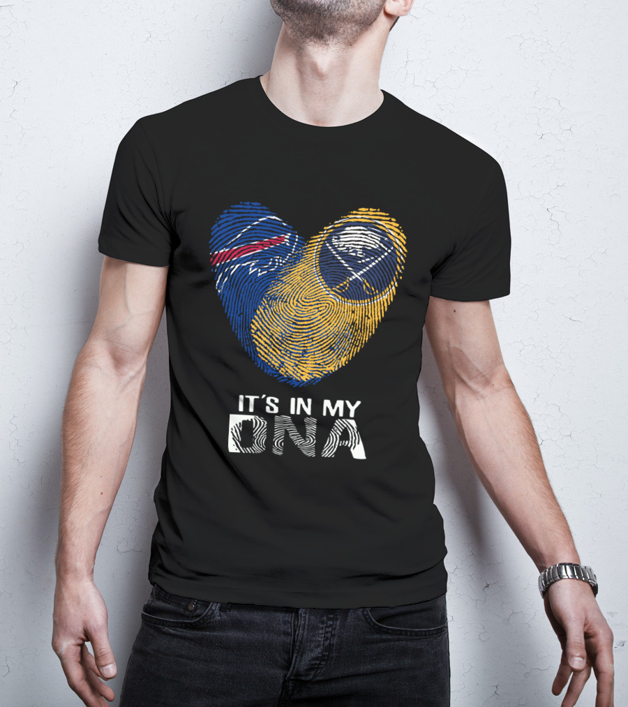 Buffalo Bills Sabres It's In My DNA Fingerprint Heart T-Shirt