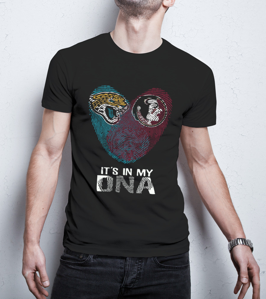 Jaguars Seminoles It's In My DNA Fingerprint Heart T-Shirt