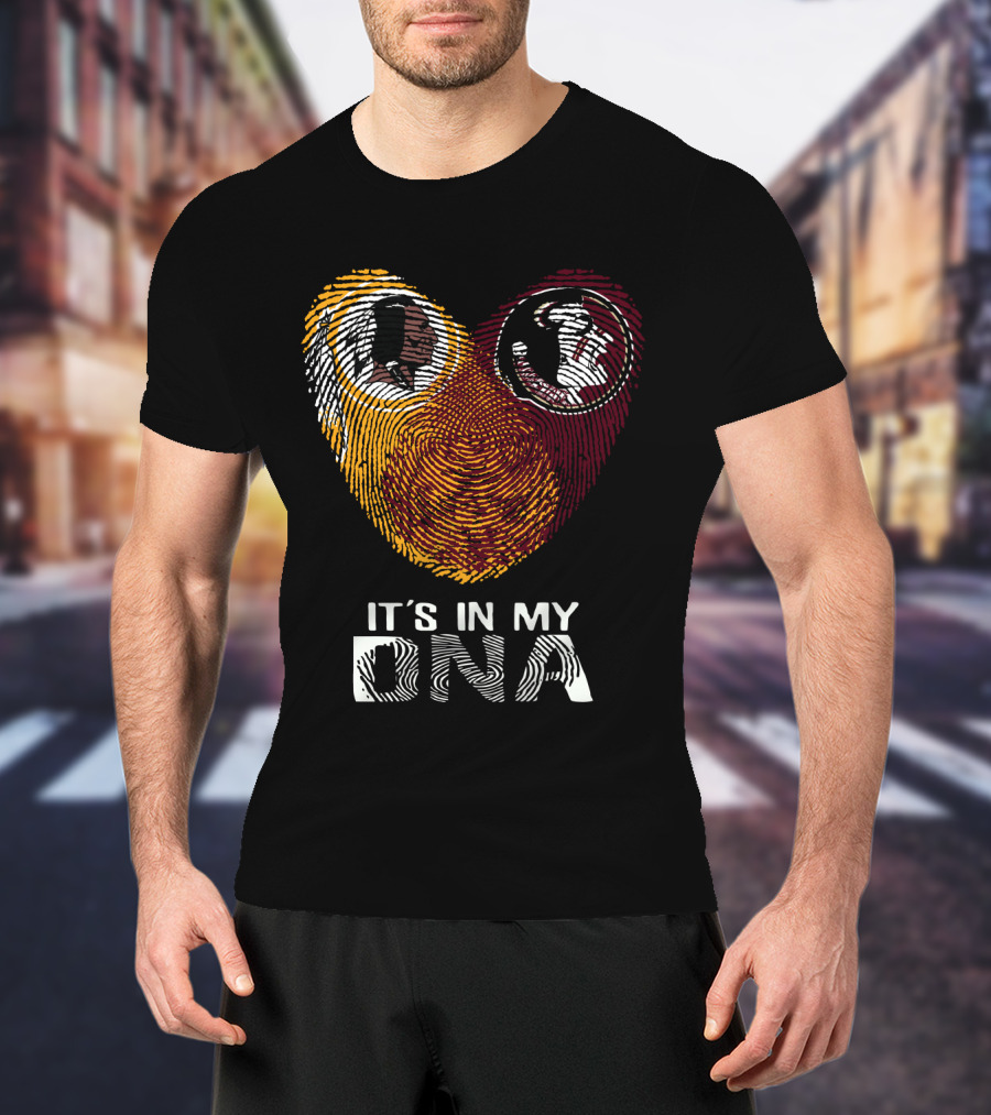 Redskins Seminoles It's In My Dna Fingerprint Logos T-Shirt