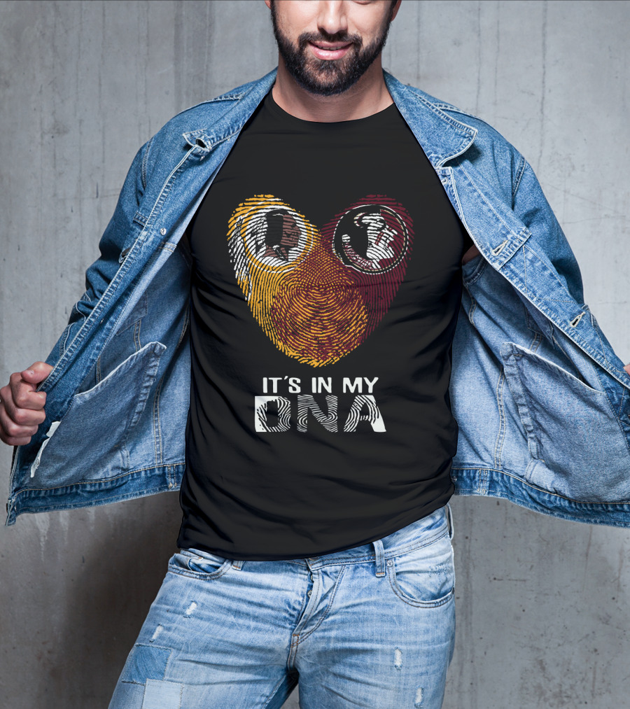 Redskins Seminoles It's In My Dna Fingerprint Logos T-Shirt
