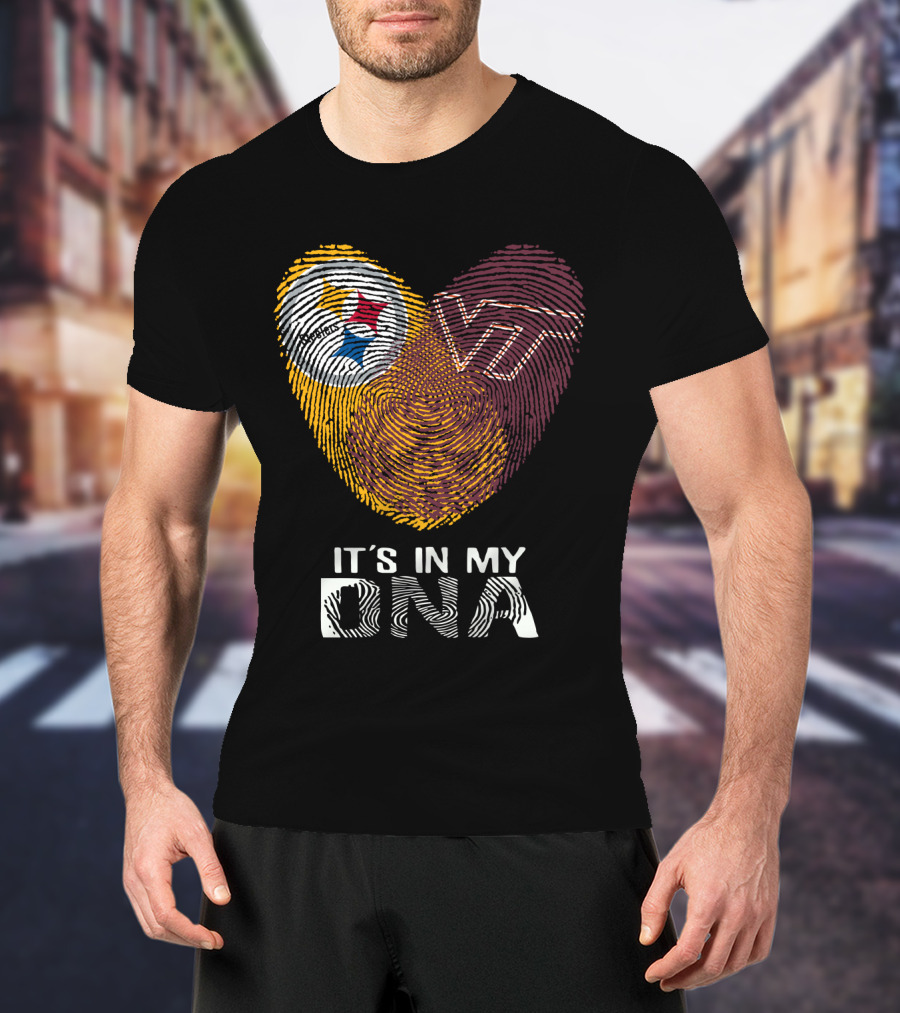 Steelers VT It's In My DNA Fingerprint Heart T-Shirt