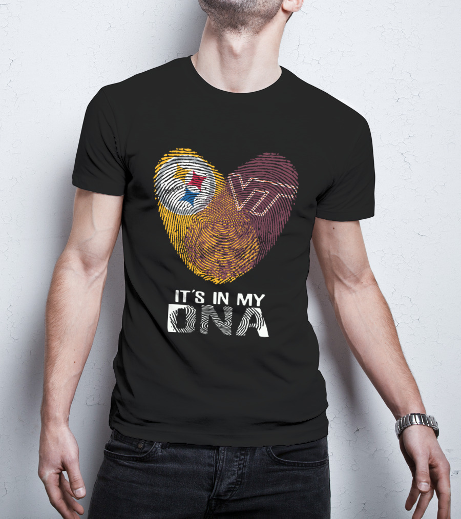 Steelers VT It's In My DNA Fingerprint Heart T-Shirt