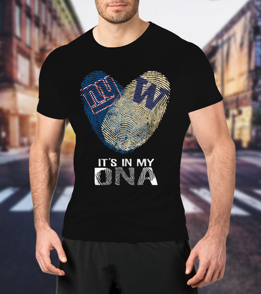 Giants Huskies It's In My DNA Fingerprint T-Shirt
