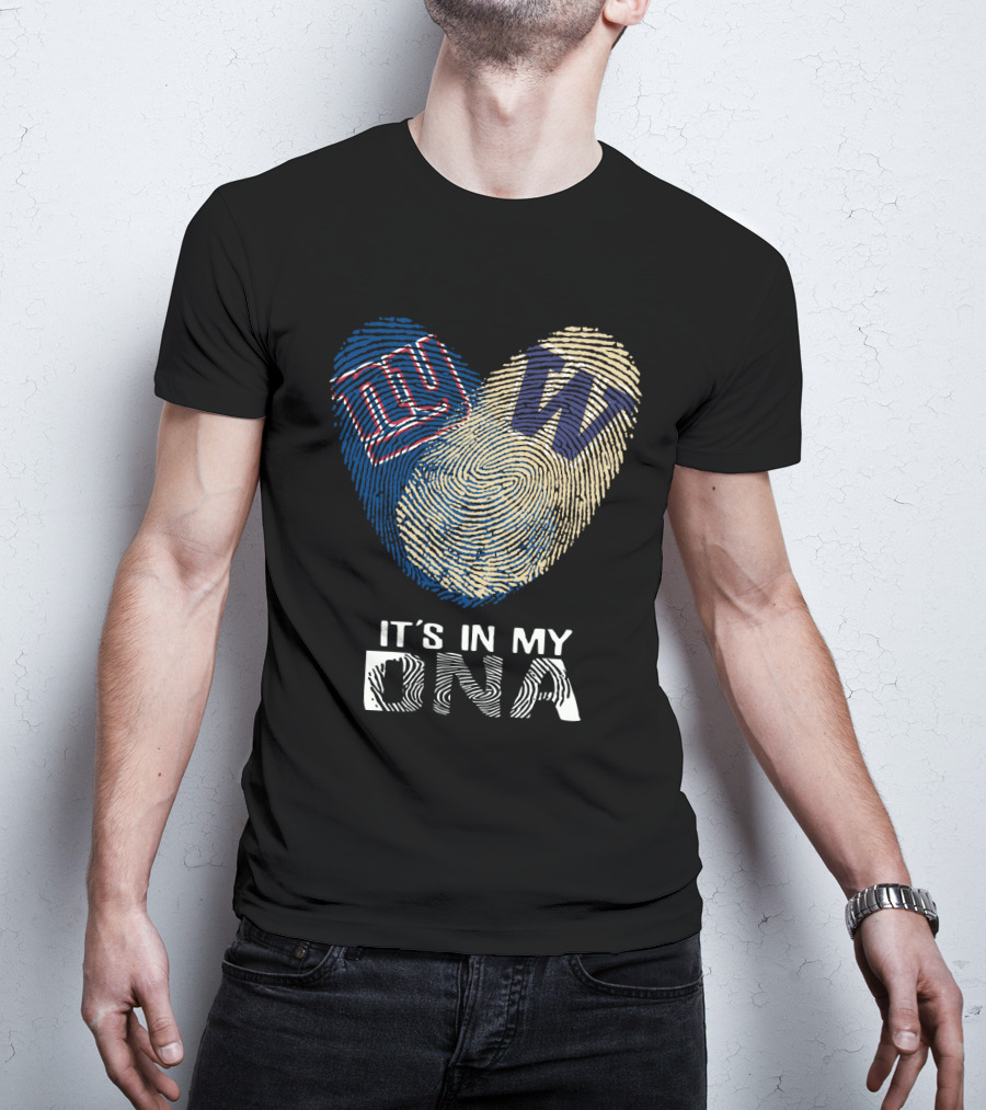 Giants Huskies It's In My DNA Fingerprint T-Shirt