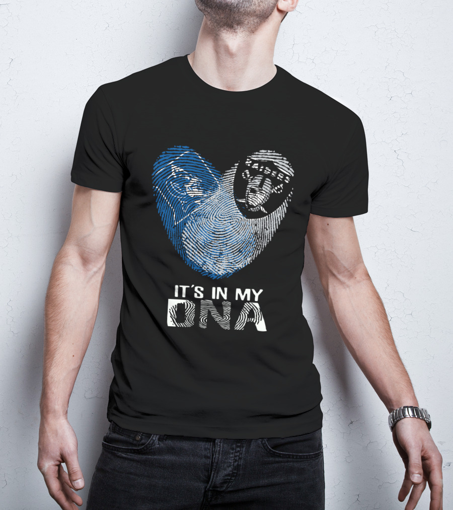 Raiders Duke It's In My DNA Fingerprint Heart T-Shirt