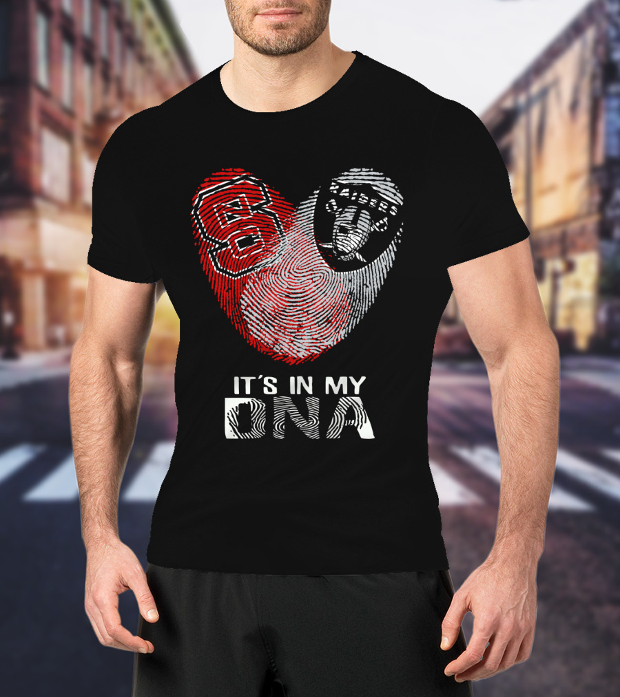 Raiders NC State It's In My DNA Fingerprint Heart T-Shirt