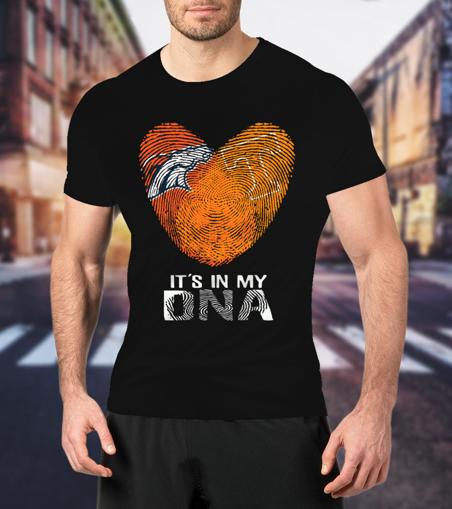 Broncos Tennessee It's In My DNA Fingerprint Heart T-Shirt