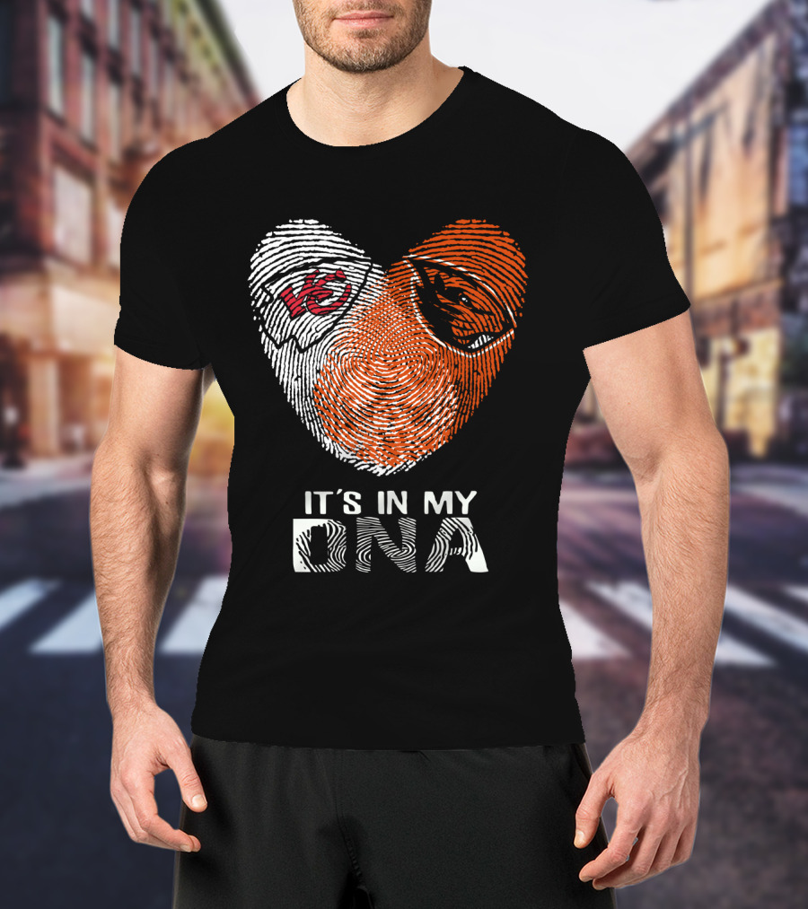 Chiefs Oregon State It's In My DNA Fingerprint Heart T-Shirt