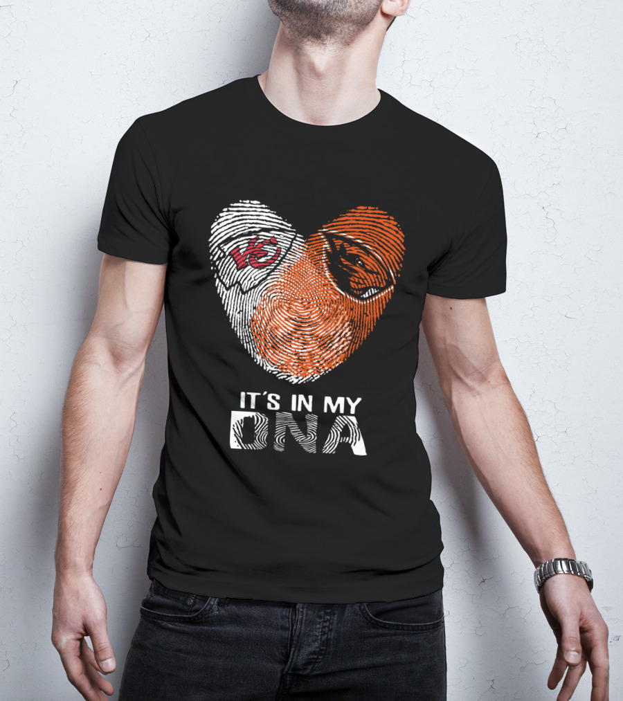 Chiefs Oregon State It's In My DNA Fingerprint Heart T-Shirt