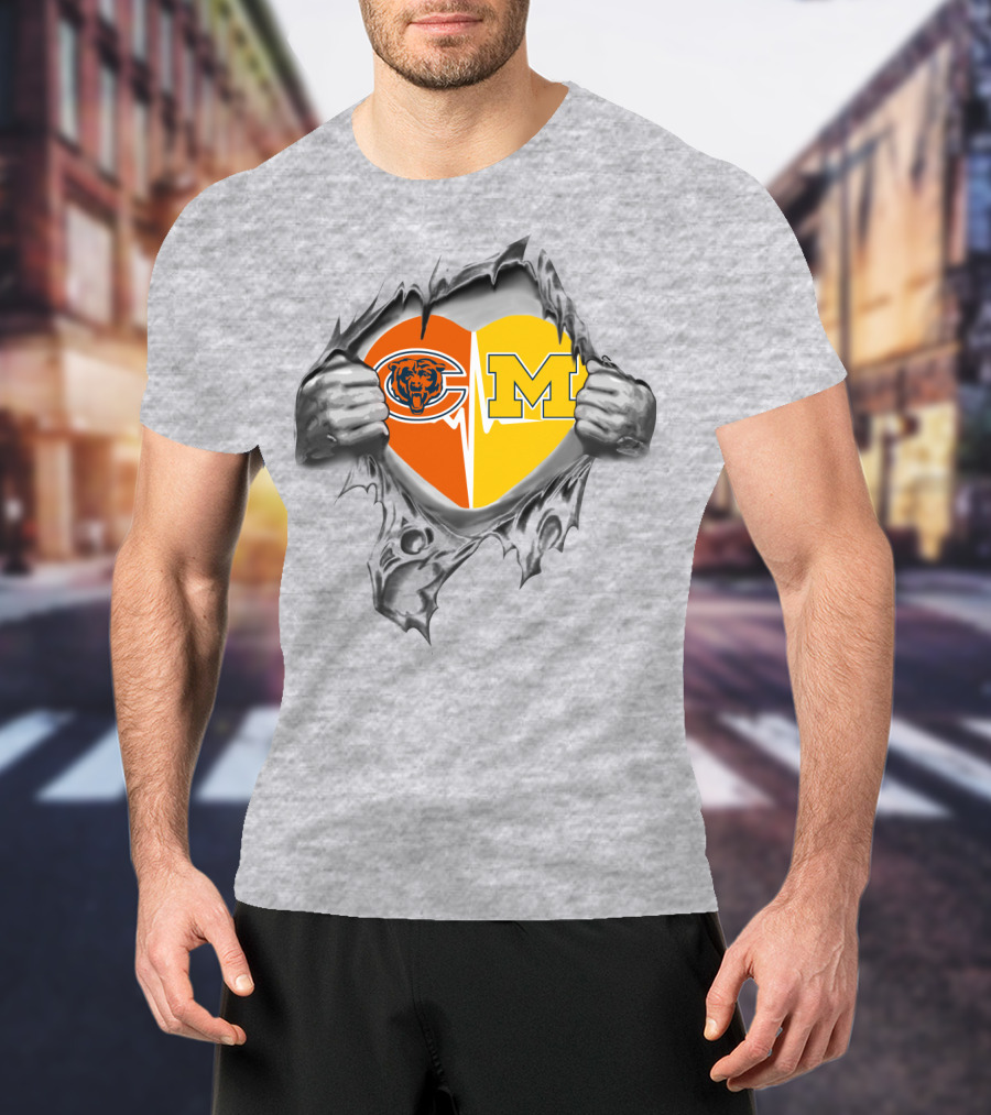 Bears Michigan Heart T-Shirt