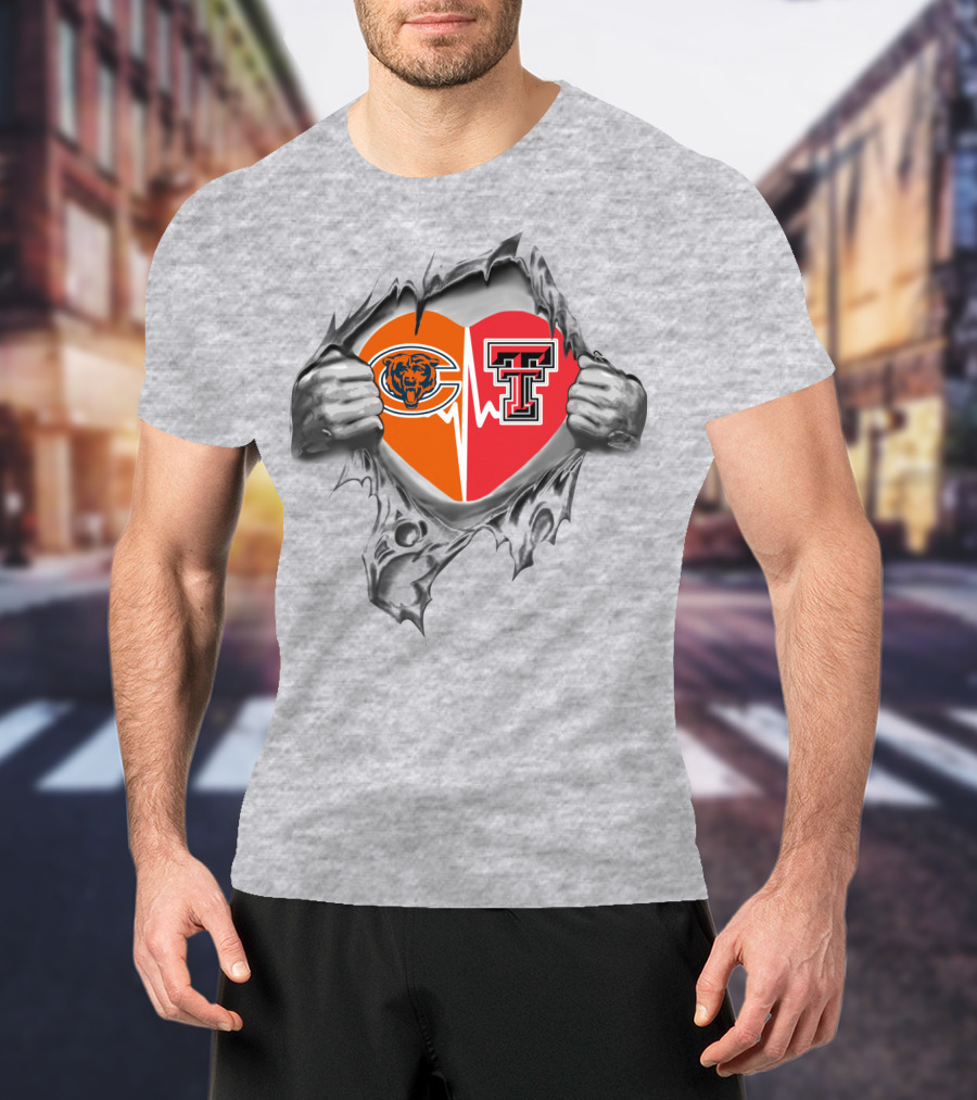 Bears Texas Tech Split Heart T-Shirt